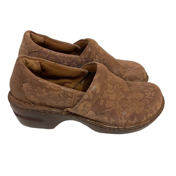 Born B.O.C. Peggy Brown Leather Slip On Clogs Shoes - Picture 4 of 7